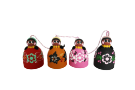 Vintage terra cotta hand painted ladies bell string possibly Latin American - £19.74 GBP