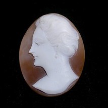 Vintage Antique 19th Century Victorian Sardonyx Real Shell Carved Cameo Signed - £76.27 GBP