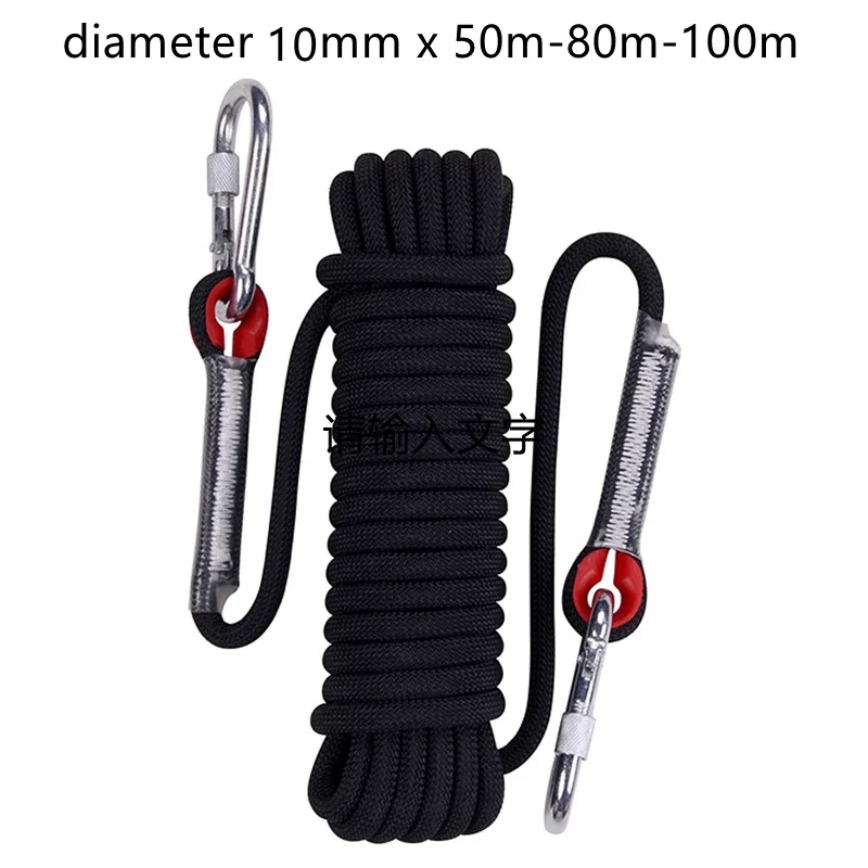 D10mm x 50m 80m 100m With Buckle Rock Climbing Rope Outdoor Camping Equipment - £103.10 GBP+