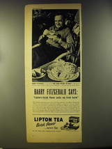1946 Lipton Tea Ad - Barry Fitzgerald says: Lipton&#39;s brisk flavor suits - £14.72 GBP