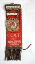 antique IOOF FLT PIN BADGE RIBBON middletown pa tribune loade whitehead - £53.67 GBP