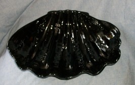Vtg T10 Frankoma Black Tiki Island Seashell Lg Sea Shell Gloss Black Trade Winds - £233.77 GBP