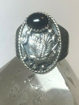 Eagle ring onyx southwestern sterling silver men size 10.75 - $136.62