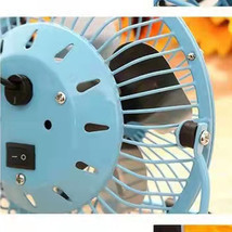 Mini Electric Fans Desk USB Fan Quiet Strong Wind Metal Desktop - £6.37 GBP