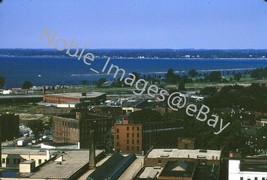 1967 Morning Aerial View City Industrial Niagara Falls Kodachrome 35mm Slide - £3.16 GBP