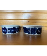 Arabia Anemone Finland #5 Blue 7 1/4&quot; Round Vegetable Bowls - Set of 2! - $58.74 CAD