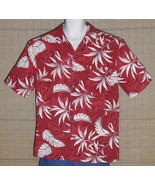 Caribbean Joe Hawaiian Shirt Red White Gray Island Girls Floral Size Large - €21,31 EUR