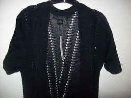 Venue Black Knitted Short Sleeve Knit Vest Long Top Medium Nwt - £55.32 GBP