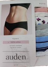 Six (6) AUDEN HIPSTERS ~ M (8-10) Underwear ~ 100% Cotton ~ Tag Free Flat Waist - £14.94 GBP