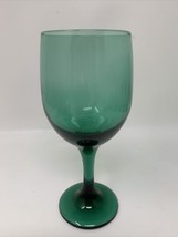 ONE Libbey Crystal Premiere Dark Green Pattern Water Goblet 7 1/4&quot; - £12.86 GBP