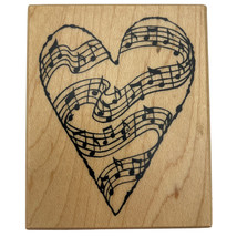 Valentine Music To My Heart Music Notes Rubber Stamp PSX F-2842 Vintage 2001 New - £5.50 GBP