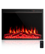 Electric 37&quot; Fireplace Insert Heater Log Flame Effect w/ Remote Control ... - £321.72 GBP