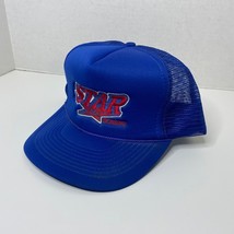 Vintage Star Excavating Trucker Hat Blue Red Snapback 1962 Huntington IN... - $18.75