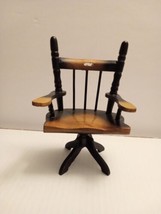 Faux Swivel Two Tone Wooden Doll Desk Chair - £12.07 GBP