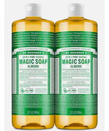 2x Dr. Bronner's Pure-Castile Magic Soap Liquid (Almond, 32 Ounce) - Made with R - $39.59