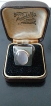 Antique Vintage 1920-s Solid Silver Cabochon Rose Quartz Ring SIZE UK M, US 6.5 - £100.46 GBP