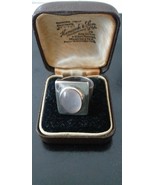 Antique Vintage 1920-s Solid Silver Cabochon Rose Quartz Ring SIZE UK M,... - £102.33 GBP