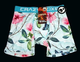 Crazy Boxer Tropical Floral Butterflies Hibiscus Colorful Boxer Briefs N... - $15.29