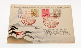 Karl Lewis 1936 Hand-Painted Watercolor Cover Japan to CA, USA Hikawa Maru C-4 - £118.70 GBP