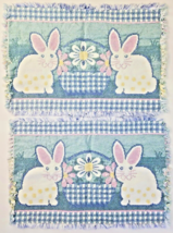 Easter Placemats Cotton Weaved Bunny with Basket Family Dinner Set of 2 - £7.64 GBP