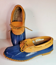 Vintage Sears Duck Boots Womens sz 8M Rain Shoes 59521-566 Steel Shank Low Top - £66.14 GBP