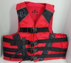 Full Throttle Oversized Life Jacket Vest Preserver Large XL Red &amp; Black 40-52&quot; - £22.82 GBP