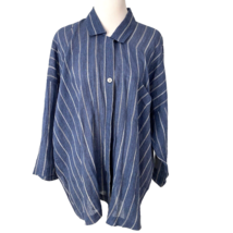 Vintage Issey Miyake Permanente Linen Top Womens Medium Blue Oversized S... - £310.83 GBP