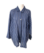 Vintage Issey Miyake Permanente Linen Top Womens Medium Blue Oversized S... - $7,507.90 MXN