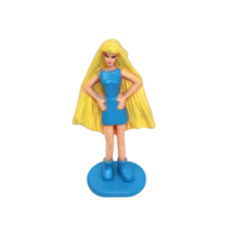 2" VINTAGE 1998 MINI BARBIE FIGURE FIGURINE RUBBER BLUE DRESS SMALL TOY - $9.50