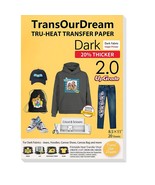 Iron On Heat Transfer Paper For Dark T Shirts &amp; Fabrics (20 Sheets 8.5X1... - £30.29 GBP