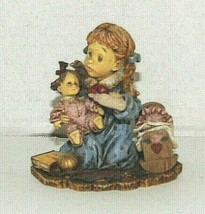 1998 Sweet Cakes Baby Care Figurine Girl with Pigtails Holding Baby and Bottle - £7.84 GBP