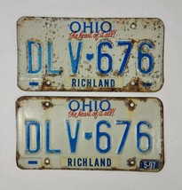 1997 Ohio License Plates Matching Set DLV 676 - $21.78
