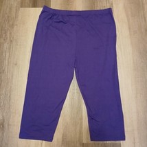 Malvina Women’s One Size Purple Buttery Soft Capri Leggings Yoga Waist - $14.85