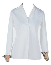 Authentic burberry london women white nova check shirt size M - £78.30 GBP