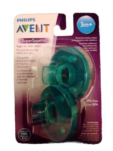 Philips Avent Age 3 Months+ Soothie Pacifiers in Green (2-Pack) New, Sealed - £3.90 GBP