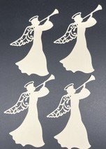 4 ANGEL Die Cuts Scrapbook Cards Embellishment Ivory - $1.65