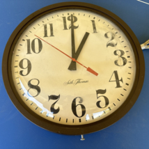 Vintage Seth Thomas Bubble Face School Industrial Clock  Bezel 14&quot; Tested - £85.63 GBP