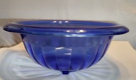 Hazel Atlas Cobalt Blue Moderntone Small 7 Inch Mixing Bowl 1940s Vtg MCM Glass - £19.02 GBP