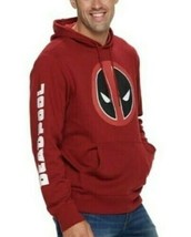 Marvel Men&#39;s Deadpool Pullover Hoodie Size L Red - £35.87 GBP