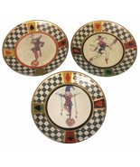 Set of 3 Vintage Katherine&#39;s Collection Gold/black Jester 6” Plates Mult... - $47.12