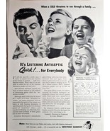 LISTERINE - ANTISEPTIC - 1949 Vintage Print Ad - Quick ...for Everybody ... - $22.04 CAD