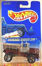 1991 Hot Wheels Blue/White Card #201 Oshkosh Snowplow Dark Red w/Chrome Sb Sp - £7.86 GBP