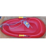 Bright Red Child’s Plastic Snow Sled – With Hand Brakes – VGC – GENTLY U... - £62.27 GBP