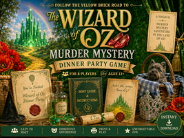 WIZARD OF OZ murder mystery dinner party game.  Instant Download. | Prin... - $16.95