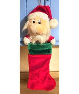 Santa Claus Christmas Stocking Plush Face 24&quot; Long Very Nice See Pic. - $17.09