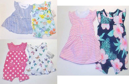 Carter&#39;s Infant Girls 3pc Romper Dress Bloomers Sets 3 Choices NB &amp; 3M NWT - £14.02 GBP