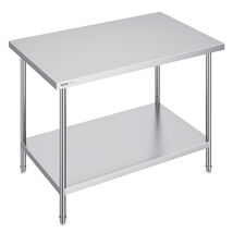 VEVOR Stainless Steel Adjustable Work Table 30x48x34 in, 2 Storeys, 880 ... - $276.99