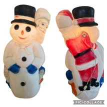 Vintage 1997 Don Featherstone Union 30&quot; Snowman &amp; Friends Blow Mold Gnome Santa - £59.35 GBP