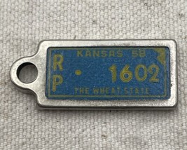 Vintage DAV 1958 KANSAS License Plate Tag Keychain Fob Vintage - £11.10 GBP