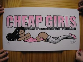 Cheap Girls Poster 2011 March 18 Flatstock Day Stage march 19 Barbarella S/N - £56.10 GBP